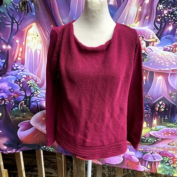 Wooden Ships Burgundy Slouchy Sweater Top Small/Medium - Picture 1 of 6